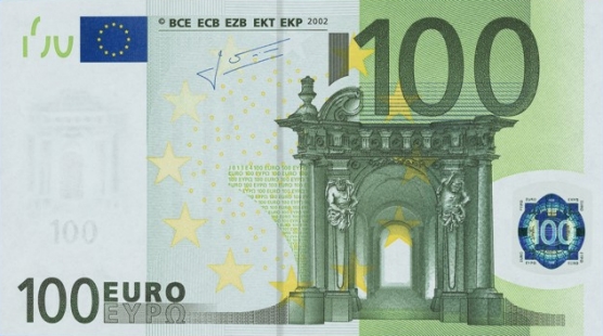 Recto du billet 100 euro série 2002