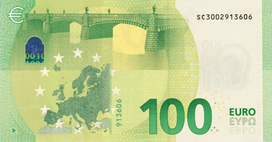 Verso du billet 100 euro série Europe