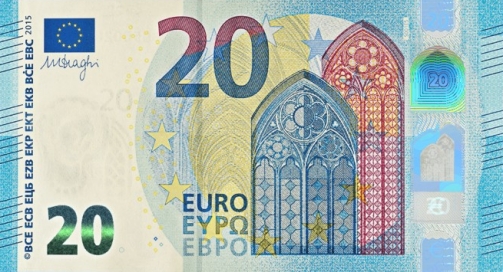 Recto du billet 20 euro série Europe