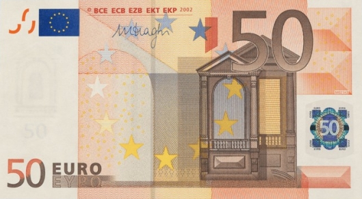 Recto du billet 50 euro série 2002
