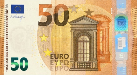 Recto du billet 50 euro série Europe