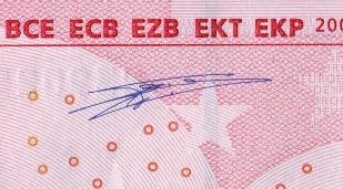 Signature de Wim Duisenberg sur billet euro